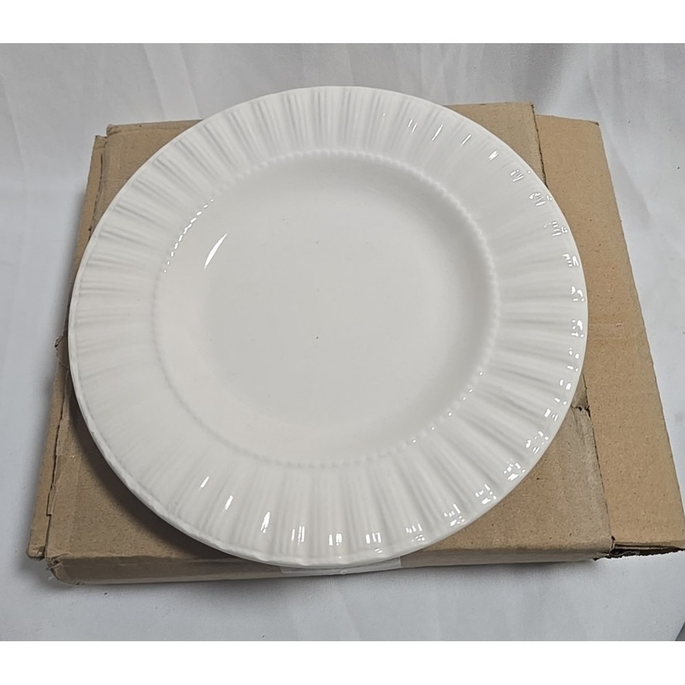 Thomson Pottery Maison white salad plates 8" set of 4 kitchen wear cottagecore